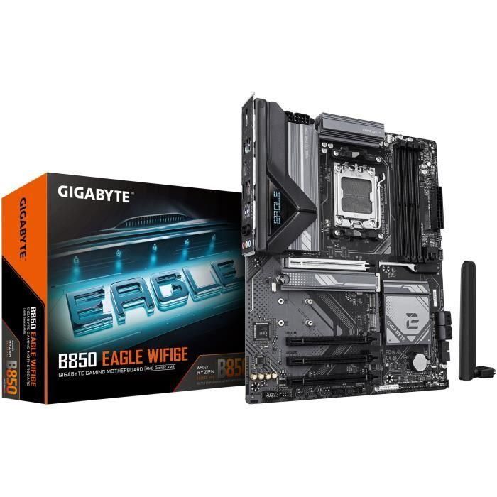GIGABYTE B850 EAGLE WIFI6E Placa Base ATX AMD Zócalo AM5 DDR5 8200MHz VRM 8+2+2 Fases PCIe 5.0 M.2 Wi-Fi 6E 0 GIGABYTE B850 EAGLE WIFI6E Placa Base ATX AMD Zócalo AM5 DDR5 8200MHz VRM 8+2+2 Fases PCIe 5.0 M.2 Wi-Fi 6E 0