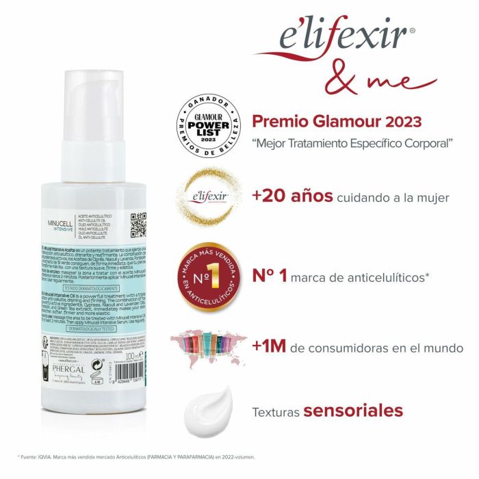 E'Lifexir MINUCELL INTENSIVE Aceite Anticelulítico - Triple Acción Anticelulítica, Drenante y Reafirmante - 100 ml 4 E'Lifexir MINUCELL INTENSIVE Aceite Anticelulítico - Triple Acción Anticelulítica, Drenante y Reafirmante - 100 ml 4