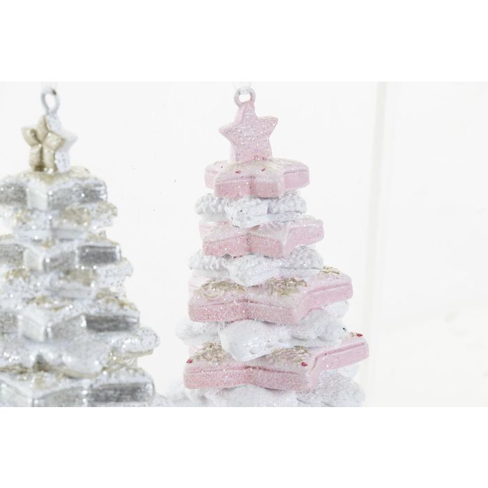 DKD Home Decor Decoración Colgante de Navidad Fantasía Árbol Resina Blanco Rosa 4x8x4 cm (12 Unidades Surtidas) 1 DKD Home Decor Decoración Colgante de Navidad Fantasía Árbol Resina Blanco Rosa 4x8x4 cm (12 Unidades Surtidas) 1