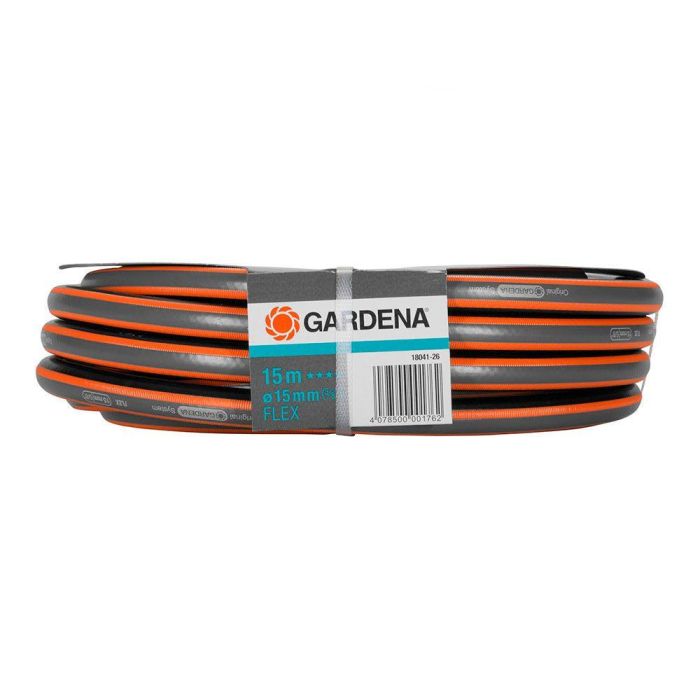 Gardena Manguera Flex Modelo ø15 mm (5/8 pulg) 15 m, Tratamiento Anti UV, Resistencia 25 bar