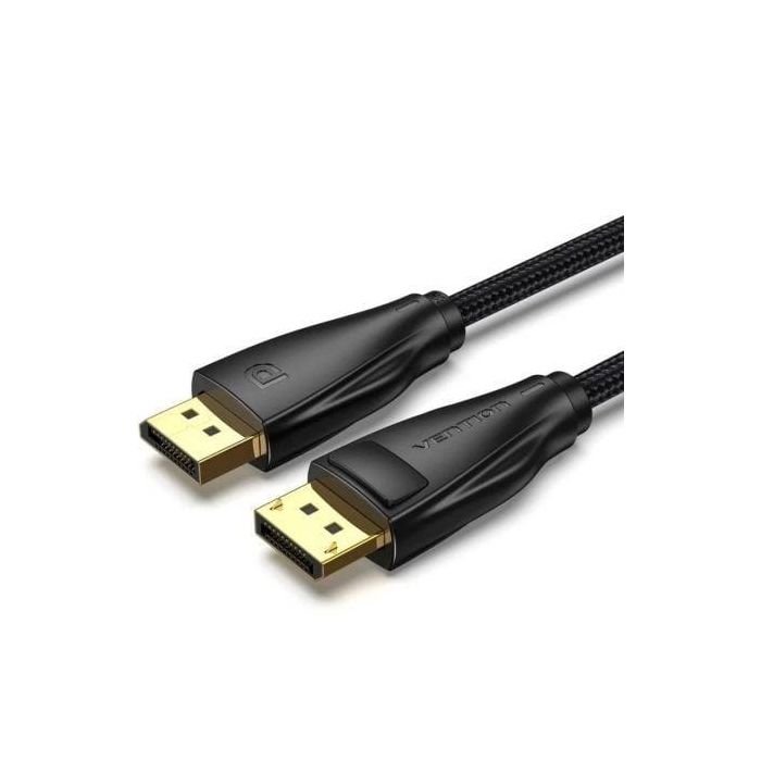 Vention HCCBH Cable DisplayPort 1.4 8K 60Hz, Macho a Macho, 2 metros Negro, Conectores Dorados, Trenzado de Nylon y Cobre Puro Vention HCCBH Cable DisplayPort 1.4 8K 60Hz, Macho a Macho, 2 metros Negro, Conectores Dorados, Trenzado de Nylon y Cobre Puro