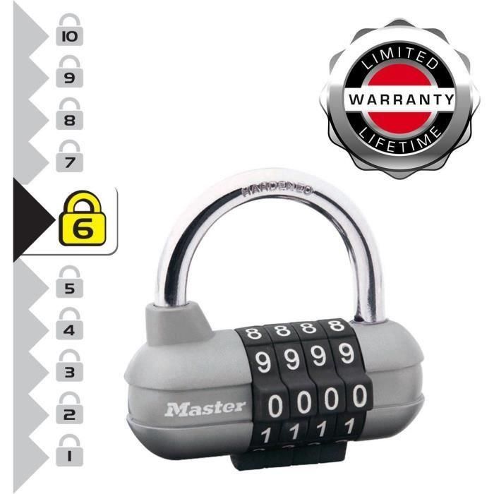 Candado MASTER LOCK con combinación programable de 64 mm - Para casillero deportivo, casillero escolar 1 Candado MASTER LOCK con combinación programable de 64 mm - Para casillero deportivo, casillero escolar 1