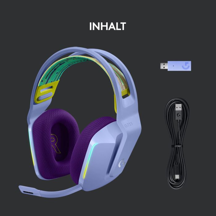 Logitech G G733 Auriculares Inalámbricos LIGHTSPEED con Micrófono para Gaming, Ligeros 278g, hasta 29h batería 2