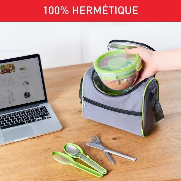 TEFAL Masterseal To Go Salad Box, recipiente para alimentos de 1 L, 2 compartimentos, 100% hermético, sin BPA, garantía de 30 años K3100112 3