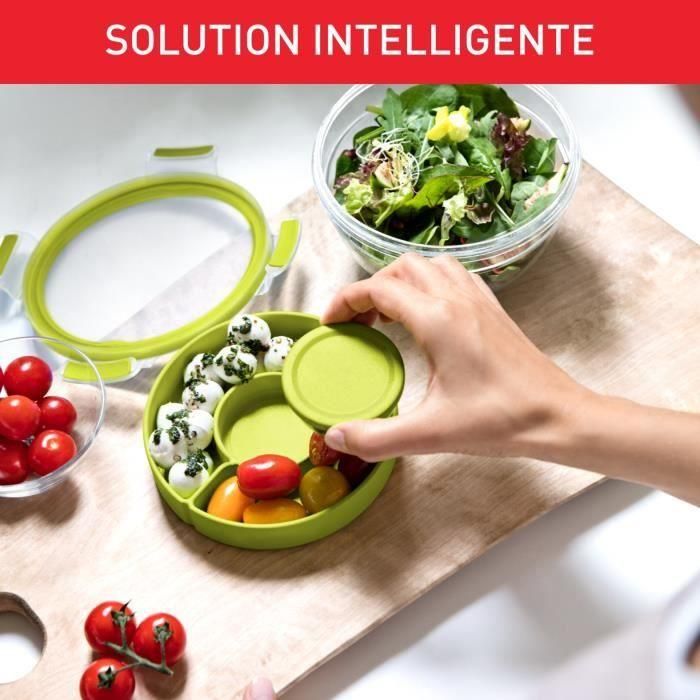 TEFAL Masterseal To Go Salad Box, recipiente para alimentos de 1 L, 2 compartimentos, 100% hermético, sin BPA, garantía de 30 años K3100112 4