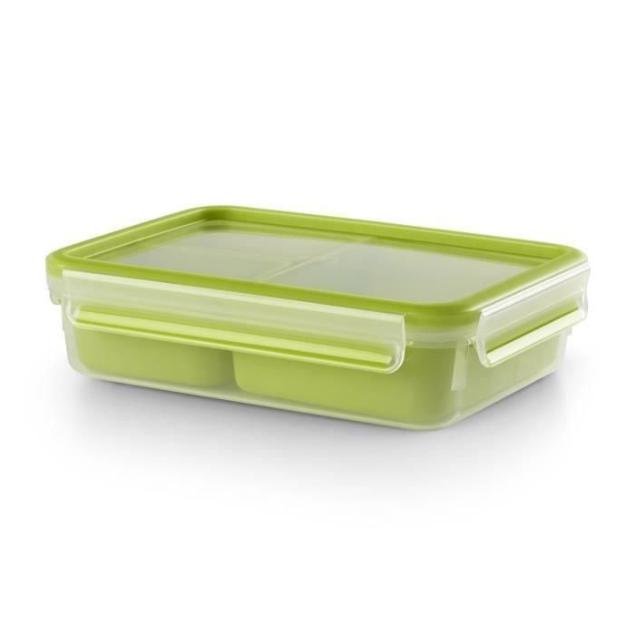 TEFAL Masterseal To Go Lunch Box, lonchera de 1,2 L, 3 compartimentos, 100% hermético, libre de BPA, 30 años de garantía K3100412 2