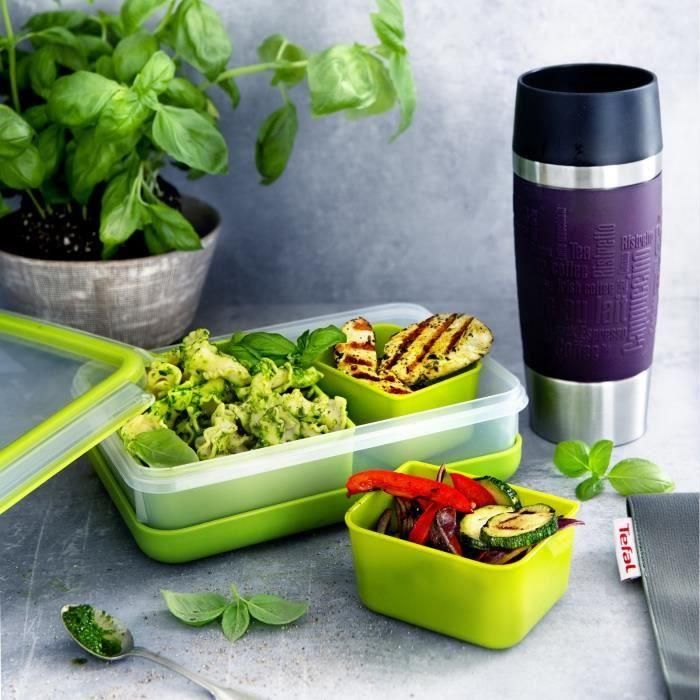 TEFAL Masterseal To Go Lunch Box, lonchera de 1,2 L, 3 compartimentos, 100% hermético, libre de BPA, 30 años de garantía K3100412 5