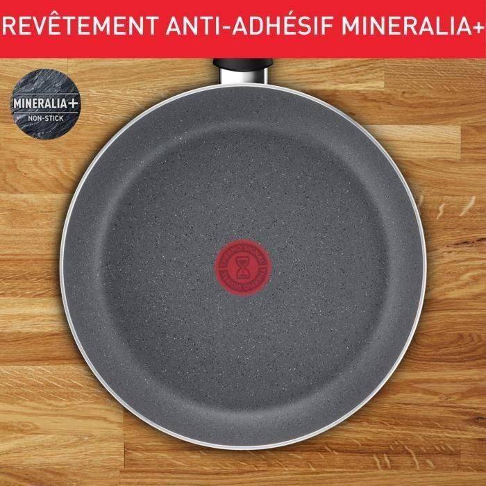 TEFAL Sartén Hard Stone 28 cm, No Inducción, Mineralia + revestimiento antiadherente, Sin PFOA, Made in France D4560632 2