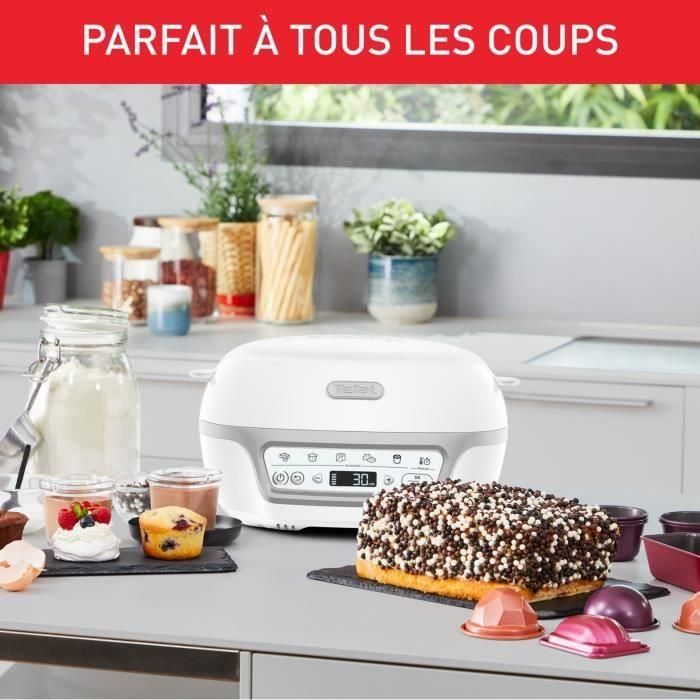 TEFAL KD812110 Cake Factory Délices Dispositivo Silver Cake, 5 programas automáticos + modo manual, Accesorios, Aplicación dedicada 2