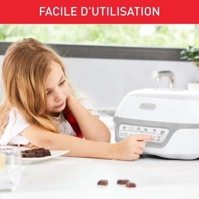 TEFAL KD812110 Cake Factory Délices Dispositivo Silver Cake, 5 programas automáticos + modo manual, Accesorios, Aplicación dedicada 5