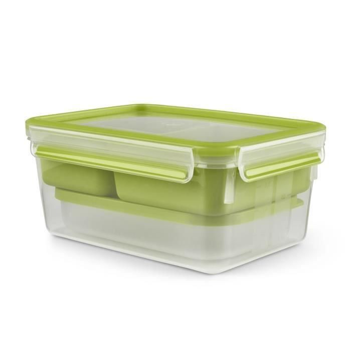 TEFAL Masterseal To Go Caja de comida 2,3 L, 3 compartimentos, 100% hermética, libre de BPA, 30 años de garantía N1071610 1