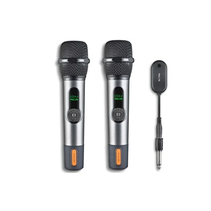 NGS SINGERSTARDUO Pack 2 Micrófonos Inalámbricos Vocales Dinámicos 2.4GHz con Receptor para Karaoke Eventos 0 NGS SINGERSTARDUO Pack 2 Micrófonos Inalámbricos Vocales Dinámicos 2.4GHz con Receptor para Karaoke Eventos 0