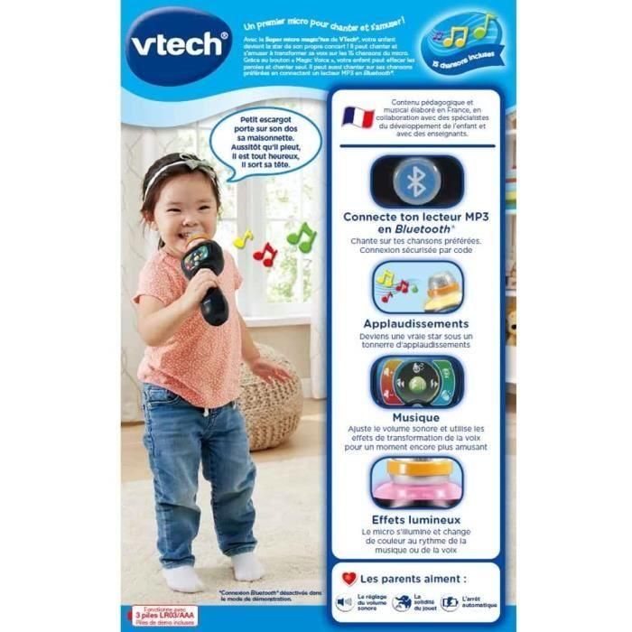VTech Super Micro Magia'Fun - Micrófono con Magic'voice y Bluetooth para Niños 2-5 Años 5 VTech Super Micro Magia'Fun - Micrófono con Magic'voice y Bluetooth para Niños 2-5 Años 5