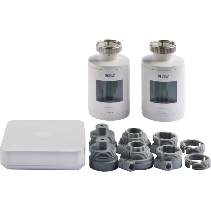 Delta Dore 6050664 Válvulas Termostáticas para Radiador y Caja de Conexiones - Paquete Conectado TRV 1.0 1