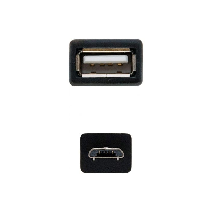 Nanocable 10.01.3500 Cable USB 2.0 OTG Micro USB B Macho a USB A Hembra para Móviles y Tablets - 15cm Negro 2 Nanocable 10.01.3500 Cable USB 2.0 OTG Micro USB B Macho a USB A Hembra para Móviles y Tablets - 15cm Negro 2