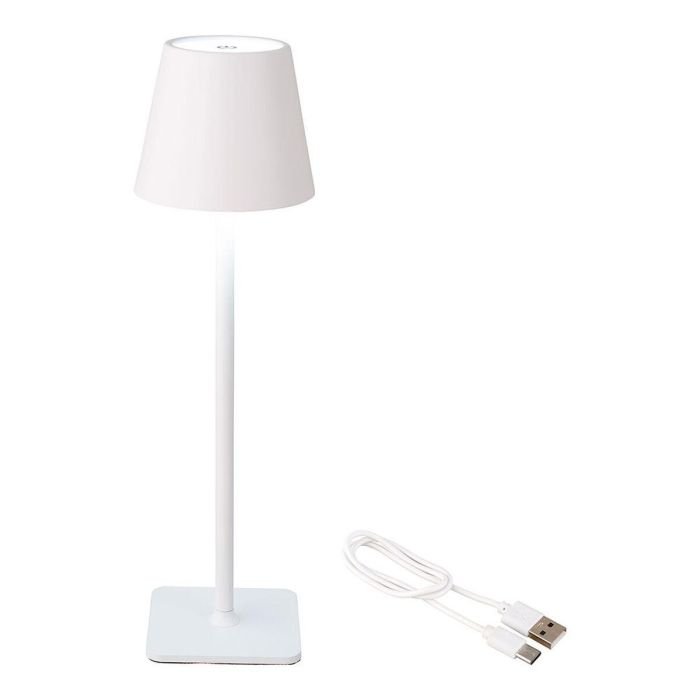 Lampara LED de Mesa Lumineo 894378 Blanco Metal 37 cm Recargable 0 Lampara LED de Mesa Lumineo 894378 Blanco Metal 37 cm Recargable 0