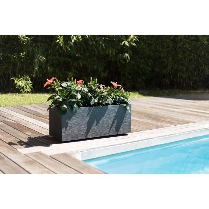 EDA PLASTIQUE Jardiniere Graphit Up - 57 L - 79.5 x 29.5 x 29.5 cm - Gris antracita 2 EDA PLASTIQUE Jardiniere Graphit Up - 57 L - 79.5 x 29.5 x 29.5 cm - Gris antracita 2