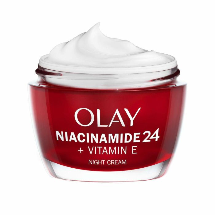 Olay NIACINAMIDA24 + VITAMINA E Crema Revitalizante Noche - 50 ml, Reduce Arrugas y Líneas de Expresión, Hidratación Profunda
