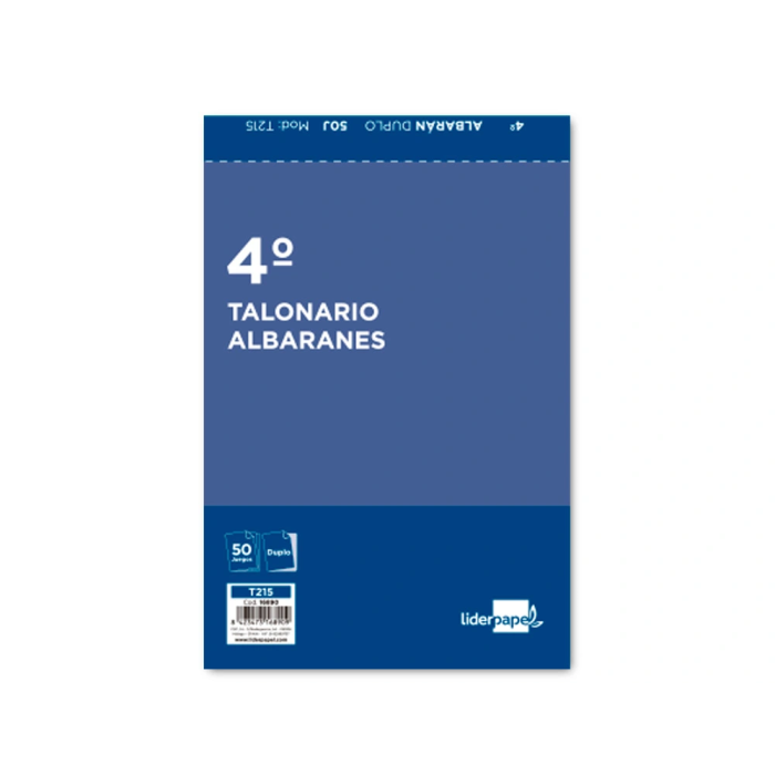 Liderpapel T215 Talonario Albarán Cuarto Original y Copia 144x210 mm 1