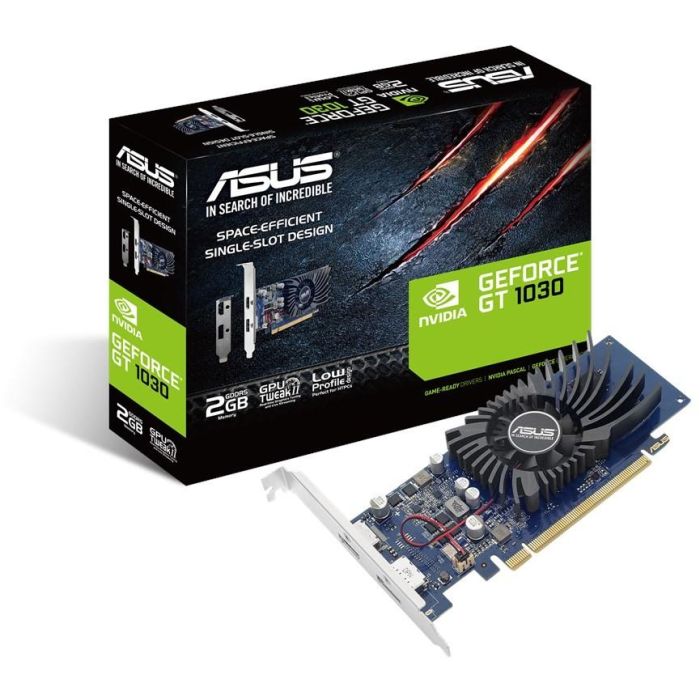 Asus 90YV0AT2-M0NA00 Tarjeta Gráfica GeForce GT 1030 2GB GDDR5 Perfil Bajo HTPC PCIe 3.0 HDMI/DisplayPort 7680x4320 1