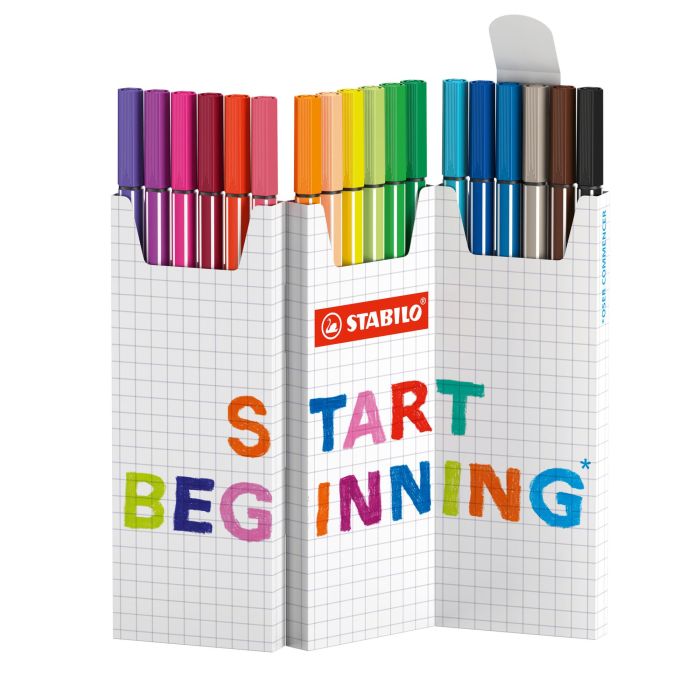 Stabilo 6818-8 Estuche Cartón Zig-Zag Rotuladores Punta Fibra Media 1mm, 18 Colores Surtidos Stabilo 6818-8 Estuche Cartón Zig-Zag Rotuladores Punta Fibra Media 1mm, 18 Colores Surtidos