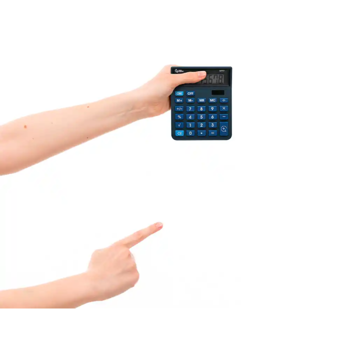 Liderpapel XF17 Calculadora de Sobremesa 8 Dígitos Solar y Pilas 127x105x24 mm Azul 5