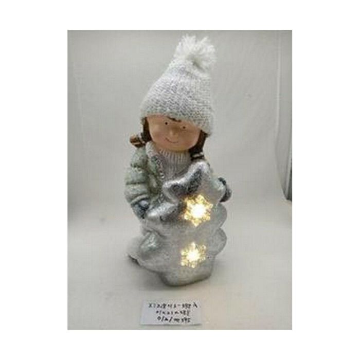 Figura Navidad Moderna DKD Home Decor Plateado Blanco 18.5 x 39.5 x 25.5 cm (2 Unidades) 1 Figura Navidad Moderna DKD Home Decor Plateado Blanco 18.5 x 39.5 x 25.5 cm (2 Unidades) 1