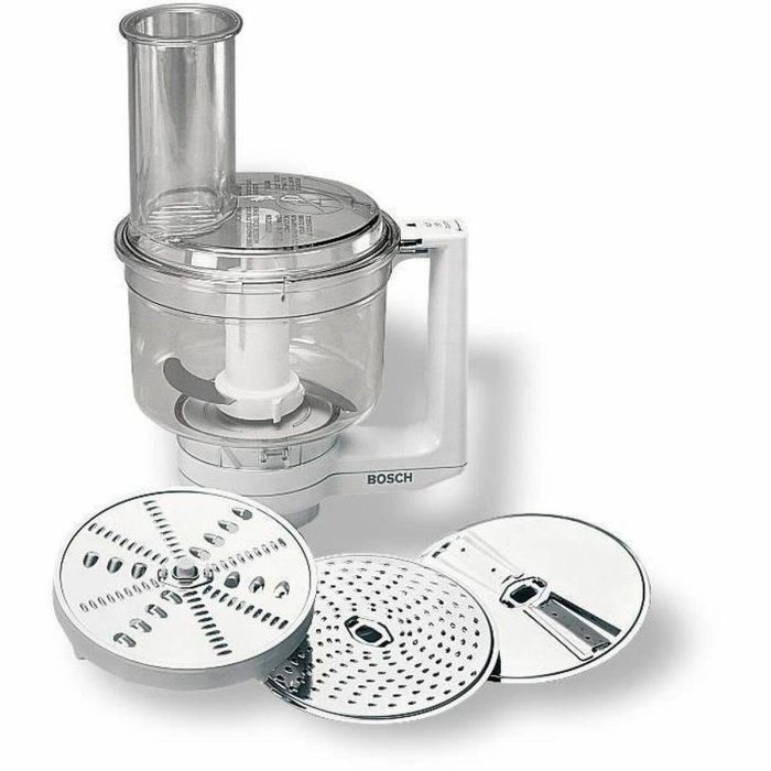 Bosch BOS4242002636962 Batidora multiusos para robot de cocina MUM5 con cuchilla universal, rallador y disco de doble filo - Blanco transparente 4