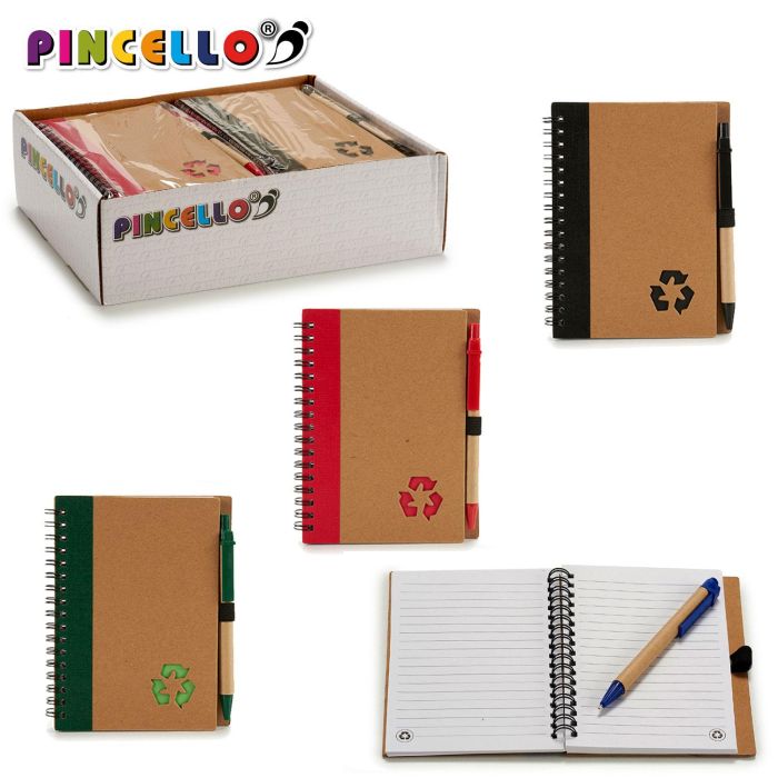 Libreta de cartón reciclado con boli 16x12 cm - Pincello (24 Unidades) 2 Libreta de cartón reciclado con boli 16x12 cm - Pincello (24 Unidades) 2