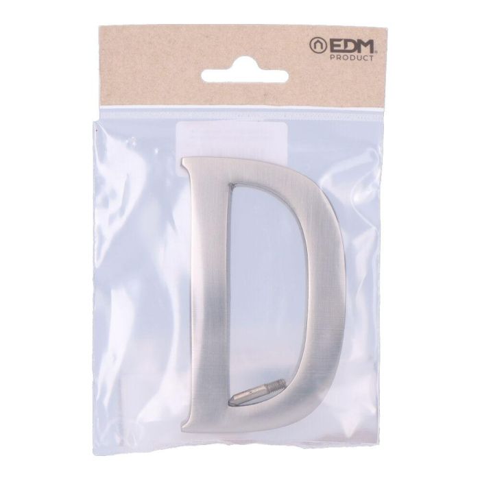 Edm Letra D Níquel Mate 10cm Fijación Invisible 1 Edm Letra D Níquel Mate 10cm Fijación Invisible 1