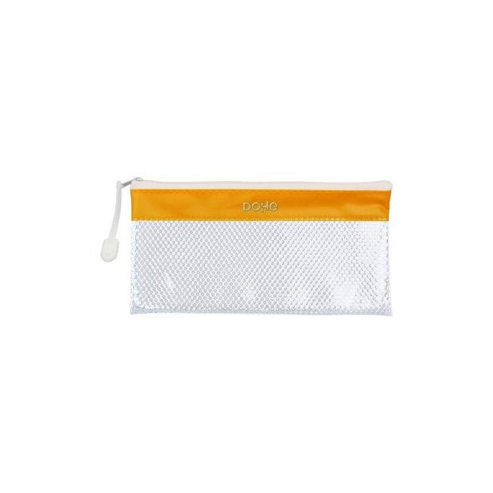 Portatodo Dohe Cremallera Apaisado Pvc Blanco/Amarillo (Set de 12)