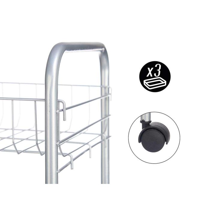 Verdulero 3 Pisos Metalico Ruedas Kinvara 26X56CM (4 Unidades) 3 Verdulero 3 Pisos Metalico Ruedas Kinvara 26X56CM (4 Unidades) 3