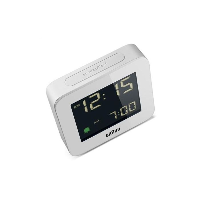 Braun BC-09-W Reloj Despertador Digital Blanco con Pantalla LCD Retroiluminada y Función Snooze 1