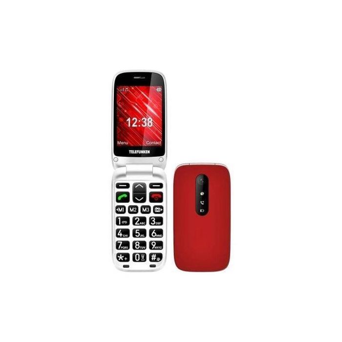 Teléfono Móvil Telefunken S445 para Personas Mayores/ Rojo