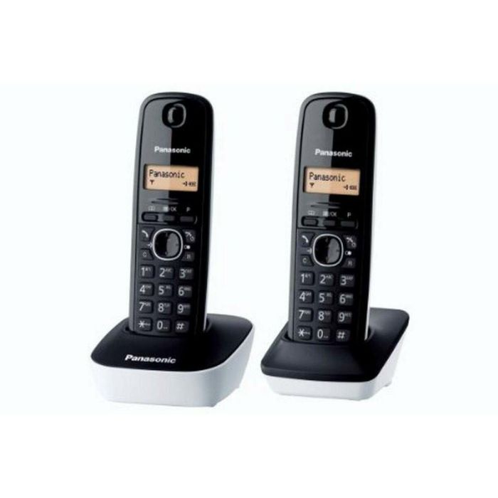 Panasonic KX-TG1612FRW Teléfono Inalámbrico DECT Duo, Contestador Automático Negro Blanco, Directorio 50 Nombres, 15h Autonomía 1 Panasonic KX-TG1612FRW Teléfono Inalámbrico DECT Duo, Contestador Automático Negro Blanco, Directorio 50 Nombres, 15h Autonomía 1