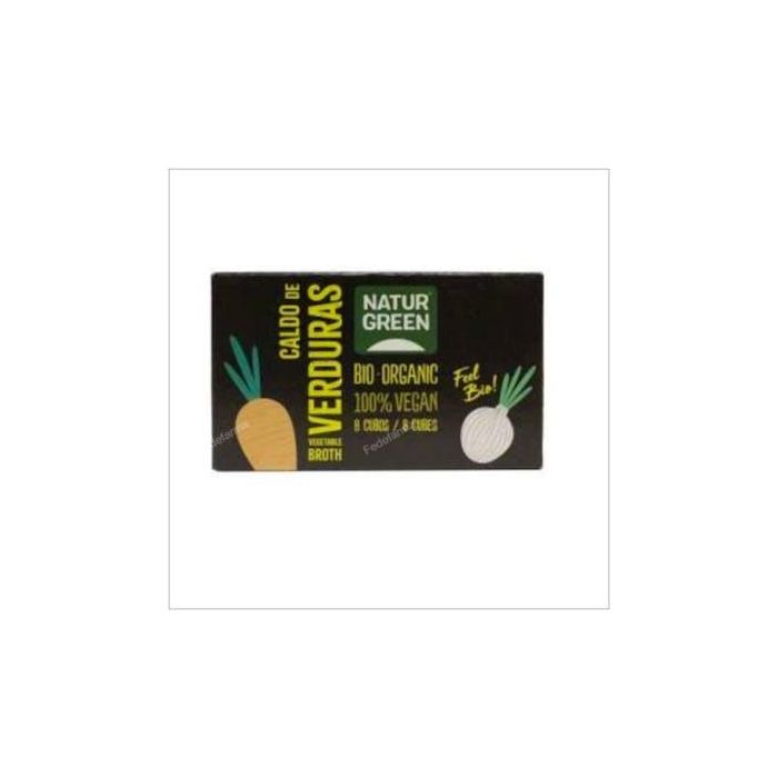 NATURGREEN Caldo de Verduras en Cubitos Bio 100% Vegetal 8 Uds. Sin Gluten y Sin Lactosa