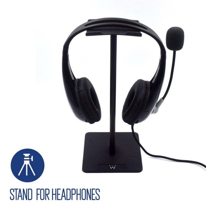 Ewent EW1586 Soporte para Auriculares de Diadema Universal de Aluminio y Goma TPU Negro con Base Antideslizante para Escritorio 2 Ewent EW1586 Soporte para Auriculares de Diadema Universal de Aluminio y Goma TPU Negro con Base Antideslizante para Escritorio 2