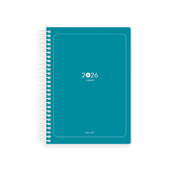 Antartik ESSENTIALS Agenda Espiral A5+ 2026 Día Página Turquesa Papel 80g FSC 1