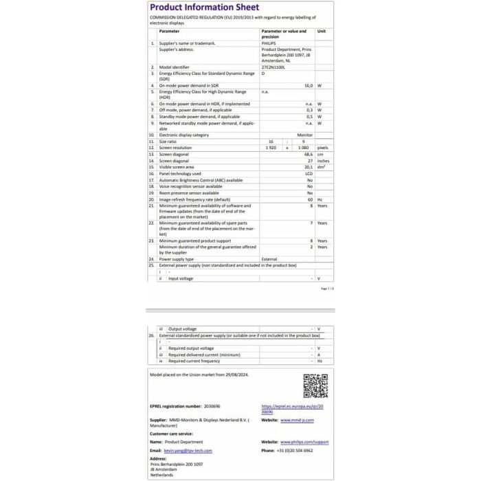 Philips 27E2N1100L Monitor VA de 27 pulgadas, Full HD (1920x1080), 75Hz, HDMI, D-Sub, negro 1 Philips 27E2N1100L Monitor VA de 27 pulgadas, Full HD (1920x1080), 75Hz, HDMI, D-Sub, negro 1