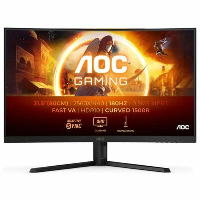 Monitor Gaming Curvo AOC CQ32G4VE 31.5"/ QHD/ 0.5ms/ 180Hz/ VA/ Negro