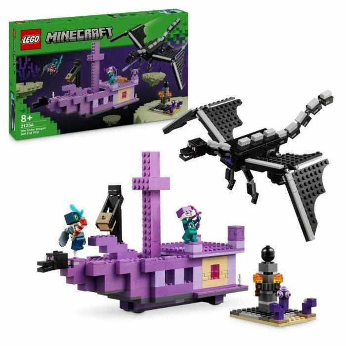 LEGO Minecraft 21264 El Dragón y el Barco de Ender - Set inspirado en videojuegos