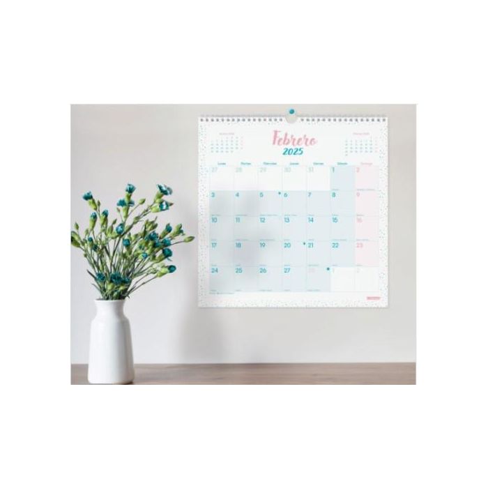 Finocam Calendario De Pared Para Escribir 300x300 mm Chic Turquesa 2025