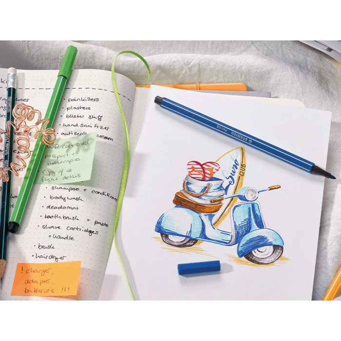 Stabilo Rotulador Pen 68 Acuarelable Estuche 24 Colores Estándar + 6 Colores Neón Trazo 1 mm 4