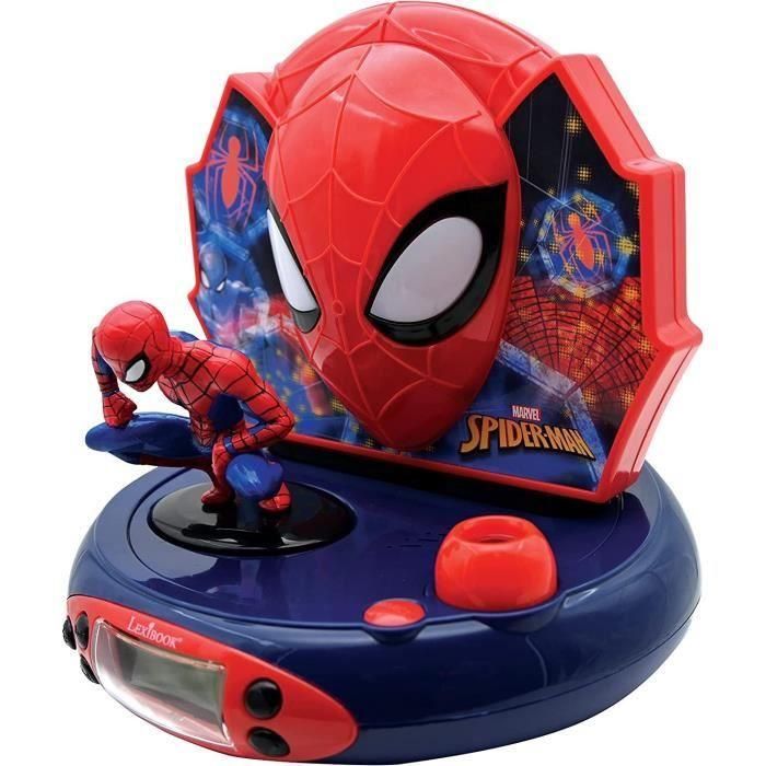 LEXIBOOK - SPIDERMAN - Radio reloj despertador para niños con proyecciones de imágenes