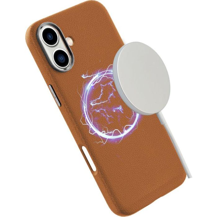 eSTUFF INFINITE VENICE Funda de cuero magnética para iPhone 16 - Marron - 86% plástico reciclado 2