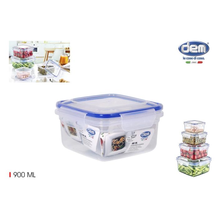 Fiambrera hermética cuadrada 900 ml - Dem (12 Unidades) Fiambrera hermética cuadrada 900 ml - Dem (12 Unidades)