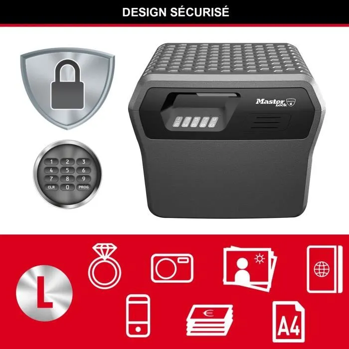 Master Lock Caja Fuerte Ignífuga e Impermeable con Combinación Electrónica, 18.5L 4