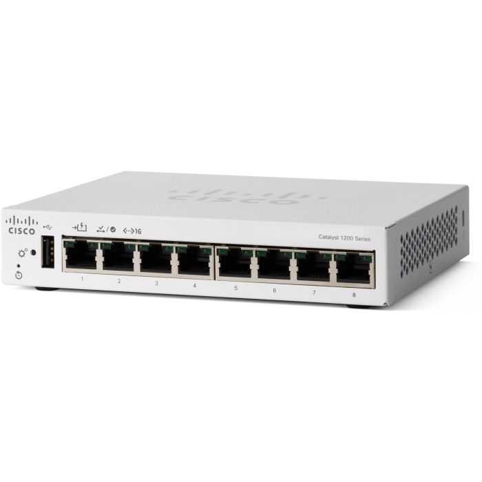 Cisco C1200-8T-D Catalyst 1200 Switch Gestionado L2/L3 - 8 Puertos Gigabit Ethernet Desktop (10/100/1000) 0 Cisco C1200-8T-D Catalyst 1200 Switch Gestionado L2/L3 - 8 Puertos Gigabit Ethernet Desktop (10/100/1000) 0