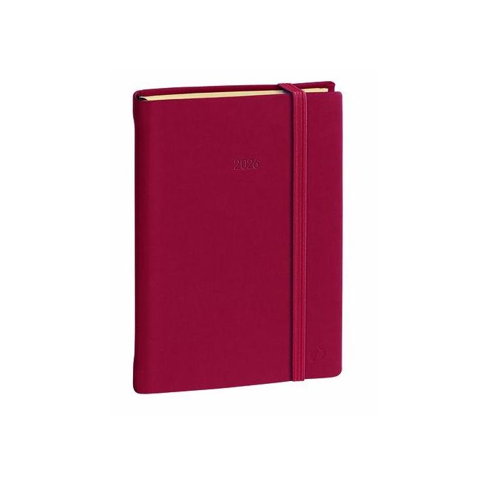 Agenda Anual (2026) Quo Vadis Daily 21 Prestigio Ml Silk Cosida Tapa Dura Con Goma 210X130 D/P Burdeos