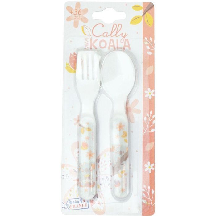 Fun House AAABH72381 - Juego de vajilla KOALA: Vaso 220ml, Plato Hondo 16cm, Plato Llano 22cm y Cubiertos 4